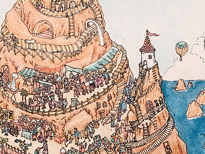 Babel Tower-1 beach illustrations island people sea stories