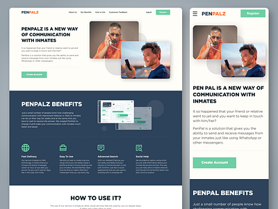 PenPalz website design landing page ui ux web design website desi