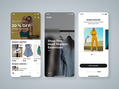 Icon fashion mobile shop app app design e shop e store fashion mobile app shop app ui ux