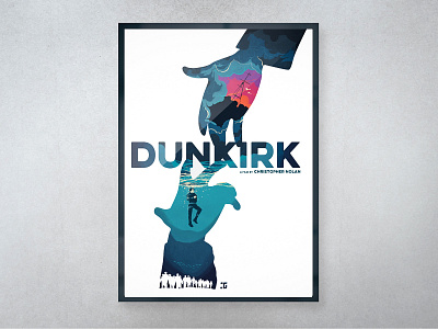 Dunkirk Poster artwork blue creative design digital illustration movie photoshop poster texture typography water