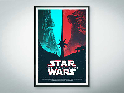 Star Wars - The Last Jedi blue design film illustration movie movieposter photoshop poster print red starwars thelastjedi
