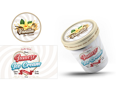 Vanilla Ice Cream Package Design branding design graphic design ice cream icecream label label design mockup package package design packaging packaging design