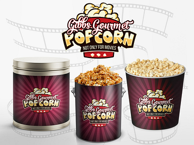 Logo and packaging design for a popcorn manufacturer by Denis on Dribbble