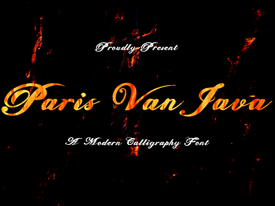 Display Of Paris Van Java Font ( Modern Calligraphy Script Font)