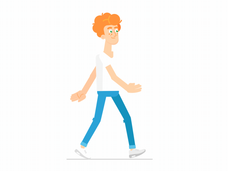 ginger walk after effects animation character freckles gif ginger walk cycle