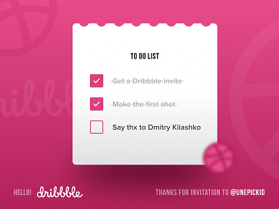 Hello Dribbble checkbox checklist dribbble dribbbleinvite hello dribbble todolist