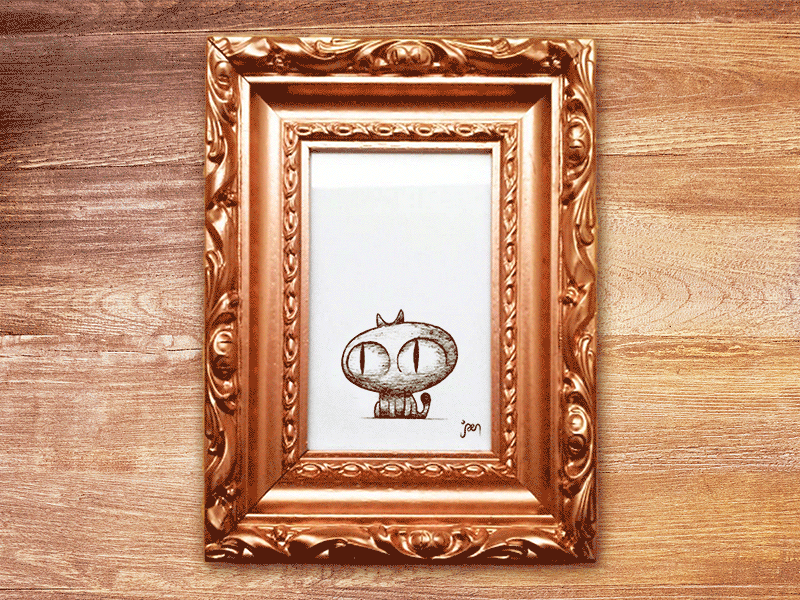 Framed Cat animated gif animation cat character design cute drawing illustration kitty