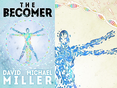 The Becomer book cosmic cover design dna genetics illustration scifi surreal