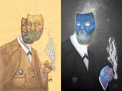 Freud digital freud illustration mind painting portrait psychology surreal