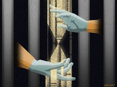 Jail Time art dark design editorial graphic hourglass illustration jail news time