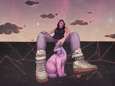 No Need For A Throne badass fashion girl illustration nike sneaker surreal woman