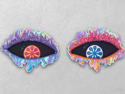 PsychEyes colorful dreamy illustration psychedelia psychedelic sticker sticker design stickers strange surreal trippy