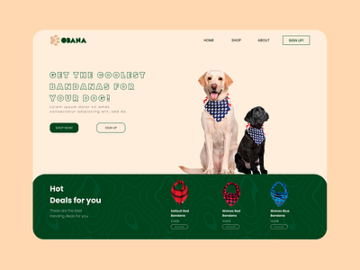 Dobana branding dog graphic design petshop ui ux website