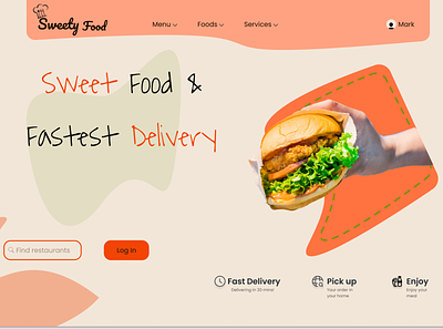 Sweety Food landing page design design illustration ui design website
