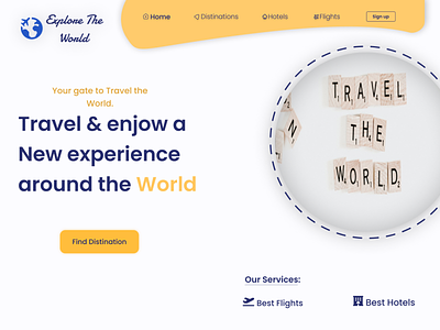 Explore The World website design landing page ui design website