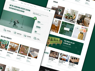 Green Furniture - Landing Page design figma furniture green landing page ui