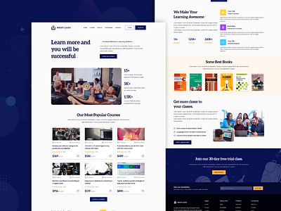 Online Course Learning Website - BRIGHT LEARN course education figma landing page learning online course uiux