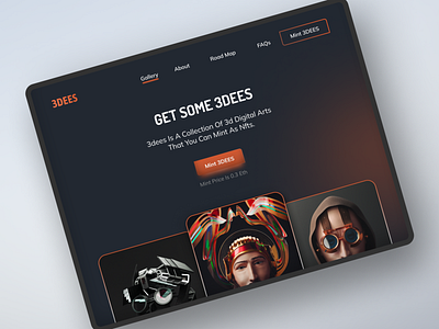 Nft Landing Page UI. 3d dailyui design ui ux