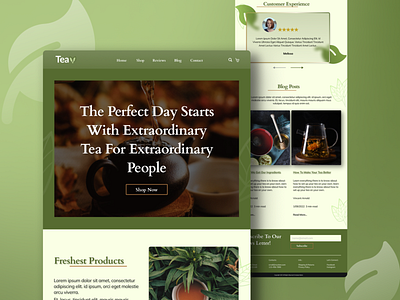Tea Shop Ecommerce UI branding dailyui design illustration ui ux