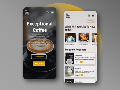 Coffee Shop Website UI branding dailyui design ui ux