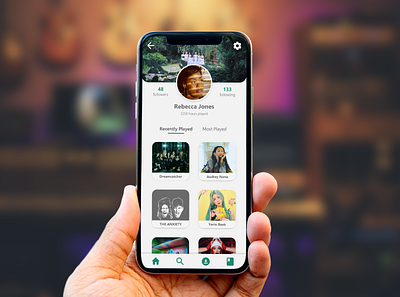 Streaming Profile adobe xd app design music platform profile streaming ui