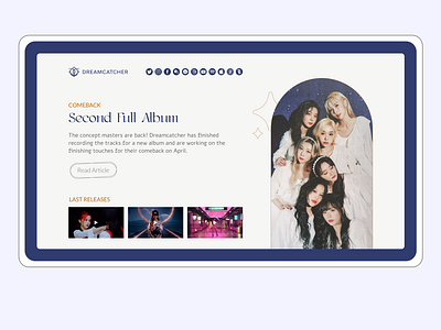 Artist Landing Page - Dreamcatcher