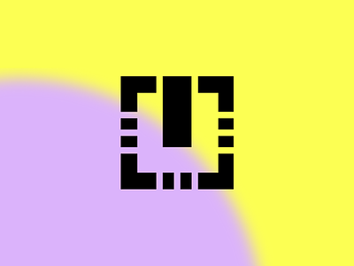 U + chip logo branding chip data identity logo purple symbol tech u yellow