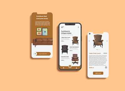 Minimalist Furniture Application UI/UX app design branding furniture application graphic design minimalist furniture app design mobile app ui design ui