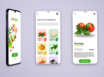 Vegetables Purchase Minimalist Application app design application designs branding design graphic design mobile app ui design ui vegetables mobile application