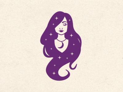 Woman Celestial Stars Silhouette character design graphic design illustration vector