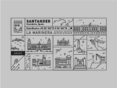 santander la marinera architecture art brand build cantabria design grey icon print spain symbol typography