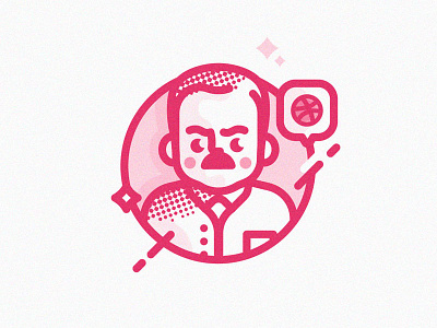 dribbble shot cartoon character draft dribbble illustration invite pink shot vector