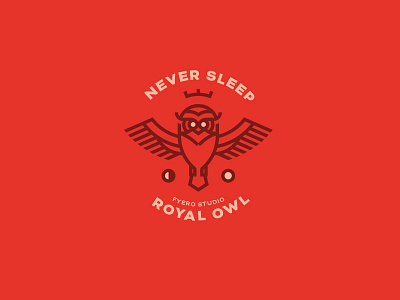Never Sleep. Fyero Studio animal brand corporate crown fyero studio icon identity logo monogram owl royal