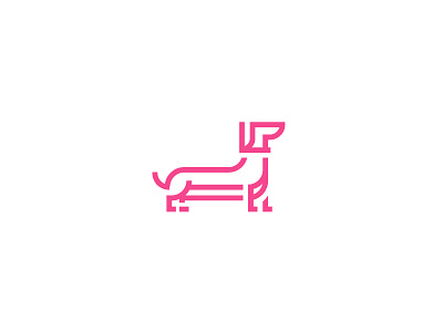 Dog Logo bark brand dog icon logo monogram pet sausage stroke symbol