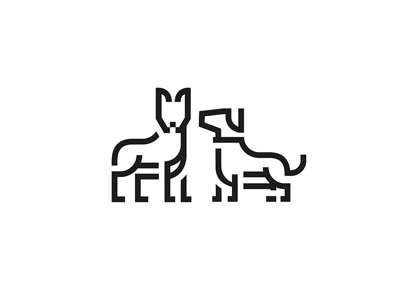 Dog Icon Set grid illustration design bark brand line stroke dingbat icon animal set dog