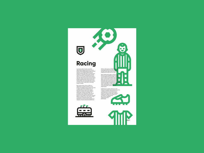 Racing Club de Santander goal synthetic logo brand type layout icon illustration design sport football soccer futbol grid