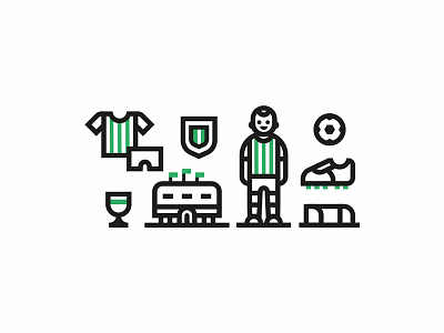 Icon set. Football player design football futbol goal graphic green icon set illustration logo setdesign soccer sports stadium
