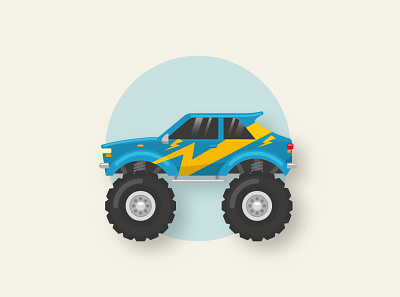 Monster Truck affinity designer blue car flat design gradient illustration illustrator monster monster truck truck yellow