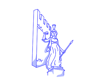 Aegis Coverage athena drawing greek guarantor illustration protection real estate shield statue theguarantors war