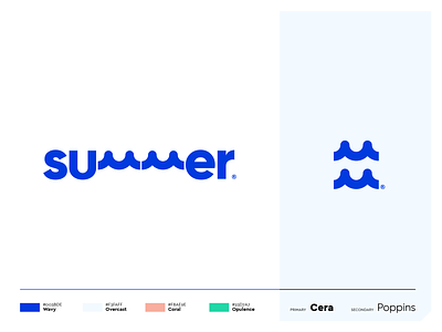 Summer blue brand branding icon identity logo logotype mark simple summer wave