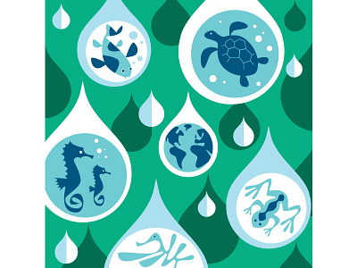 CalAcademy Water Planet calacademy california academy of sciences environment illustration illustrator nature planet vector water