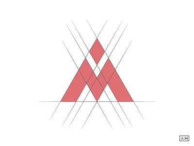 AM Monogram Construction Guide Lines a brand logo logo designs logodesigner logodesigns m mark minimal modern simple symbol