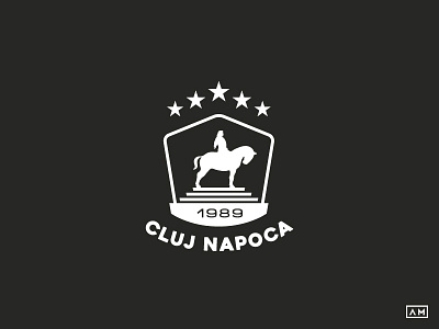 Cluj Napoca City Badge Negative badge branding city design horse icon logo logo design logodesign mark regal symbol