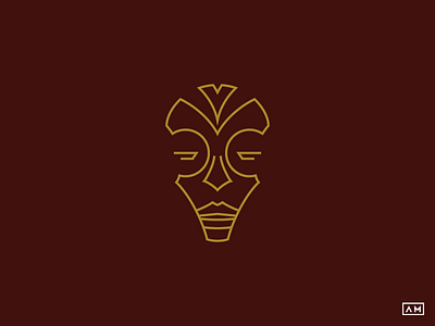 African Mask - Logo Design africa badge brand face linear art lineart logo logodesign mark minimal modern monoline