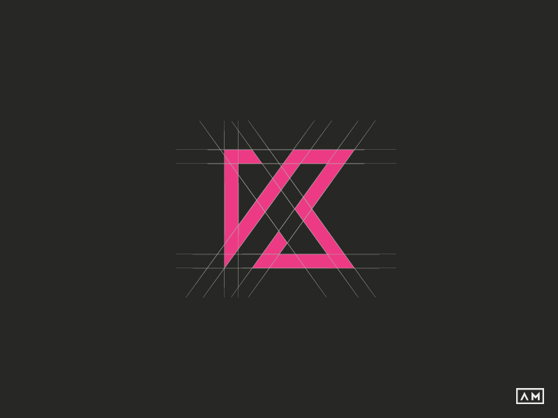  K  Logo  Design Symbol Mark Construction Guides by 