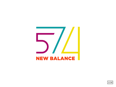 New Balance 574 Lettermark Design Colors 574 brand branding lettermark lineart logo logodesign logotype minimal new balance type wordmark