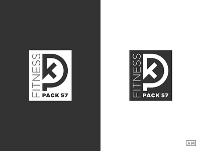 Pack 57 Fitness Logo Design Badge brand branding k logo logodesign logotype mark modern p pack type wordmark