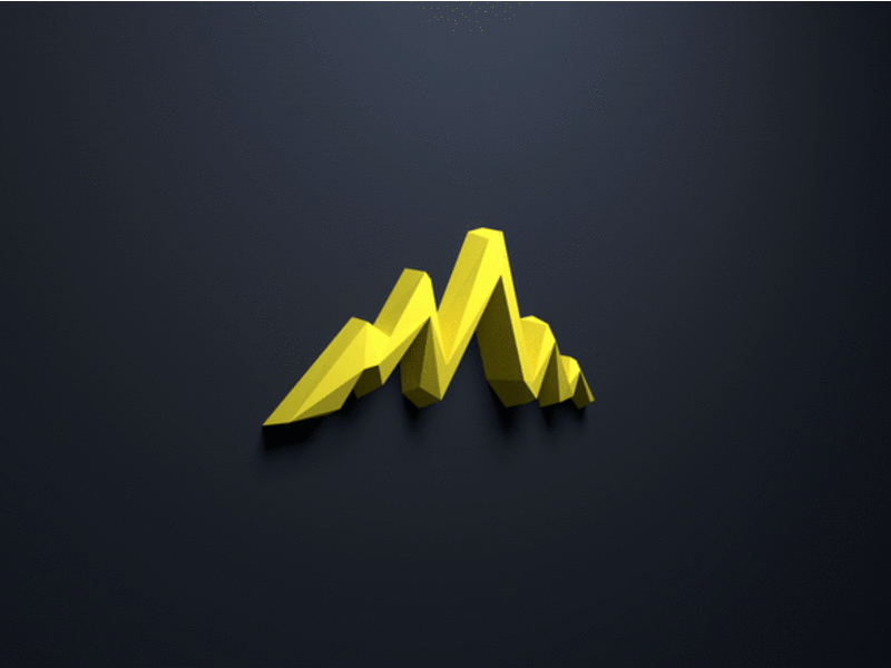 3D Mountain logo design animation