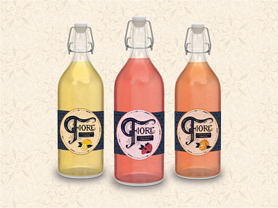 fiore italian soda branding design handlettering illustration label design packaging typography
