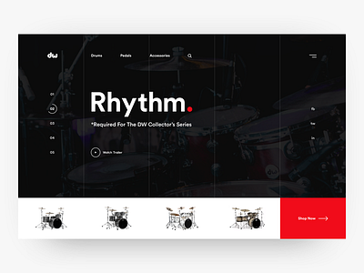 DW Drums Redesign brand redesign dw drums ecommerce grid layout landing page ui design ux design webapp